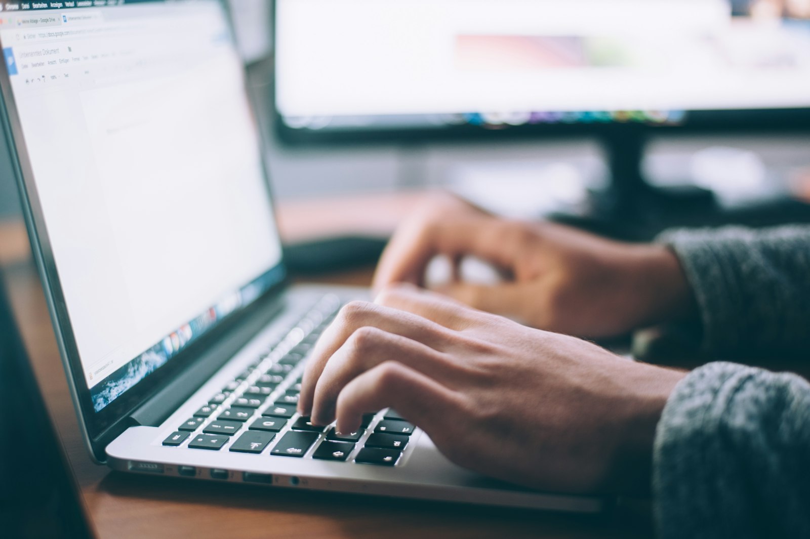 Laptop on a clean desk — placeholder stock photo